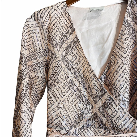 LAYERED WITH LOVE*Sequined Nude Dress***Small $295 - Picture 5 of 8